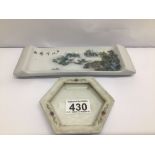 A CHINESE PORCELAIN HANDPAINTED BRUSH REST WITH MARKS TO BASE CHINESE PORCELAIN BASE