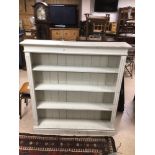 A VINTAGE PAINTED PINE BOOKCASE