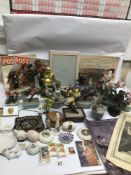 A LARGE COLLECTION OF COLLECTABLES, MOST BEING BONSAI TREES, SCULPTURES AND MORE