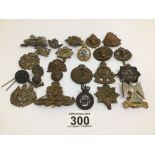 VARIOUS MILITARY CAP BADGES ETC