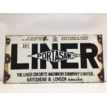 A VINTAGE ENAMEL ADVERTISING SIGN (LINER) 39 X 19CM