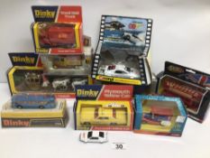 A COLLECTION OF DINKY AND CORGI TOYS MOST OF WHICH ARE BOXED