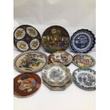 A MIXED VINTAGE COLLECTION OF ORIENTAL PLATEWARE WITH SOME CONTAINING CHARACTER MARKS TO BASE