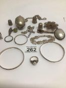A LARGE QUANTITY OF MAINLY OLD SILVER JEWELLERY