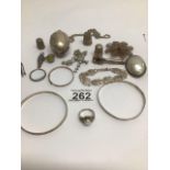 A LARGE QUANTITY OF MAINLY OLD SILVER JEWELLERY