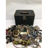 A CASE OF MIXED COSTUME JEWELLERY MAINLY OF NECKLACES AND BRACELETS