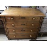 A VINTAGE CONTINENTAL PINE FOUR DRAWER CHEST, D53 x W98 x H88CM.