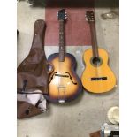 A 1950'S/60'S HOFNER ANTORIA GUITAR A/F WITH ONE OTHER IN A CASE