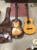 A 1950'S/60'S HOFNER ANTORIA GUITAR A/F WITH ONE OTHER IN A CASE