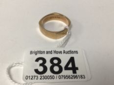 A YELLOW METAL GENTS' WEDDING BAND, MARKED 14K PF TOTAL WEIGHT IS APPROX 8G