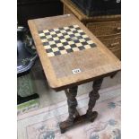 A VICTORIAN GAMES TABLE 41 X 76 X 73CM