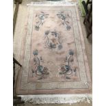 A VINTAGE CHINESE STYLE WOOL RUG 160 X 91CM