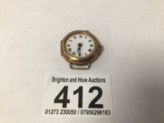 A LADIES 375 GOLD VINTAGE WATCH A/F, TOTAL WEIGHT 11 GRAMS