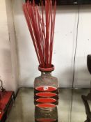 A WEST GERMAN STYLE LAVA VASE, 41 X 23CM