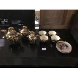 AN ELEVEN PIECE PART TEA SET 1868-1900 MEIJI PERIOD WITH A SHIMAZE CREST