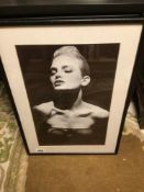 A FRAMED AND GLAZED BLACK AND WHITE PHOTOGRAPH 62 X 43CM