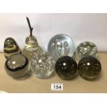 EIGHT GLASS PAPERWEIGHTS