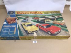 A VINTAGE MATCHBOX MOTORISED MOTORWAY M-2 IN ORIGINAL BOX A/F (CONTENTS UNCHECKED) 73CM IN LENGTH
