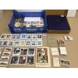 A LARGE VINTAGE COLLECTION OF CIGARETTE CARDS, (SOME WHITBREAD) STAMPS AND MORE