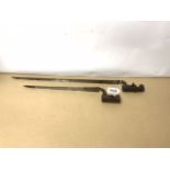 TWO MILITARY BAYONETS (S.HILL), LARGEST 52CM