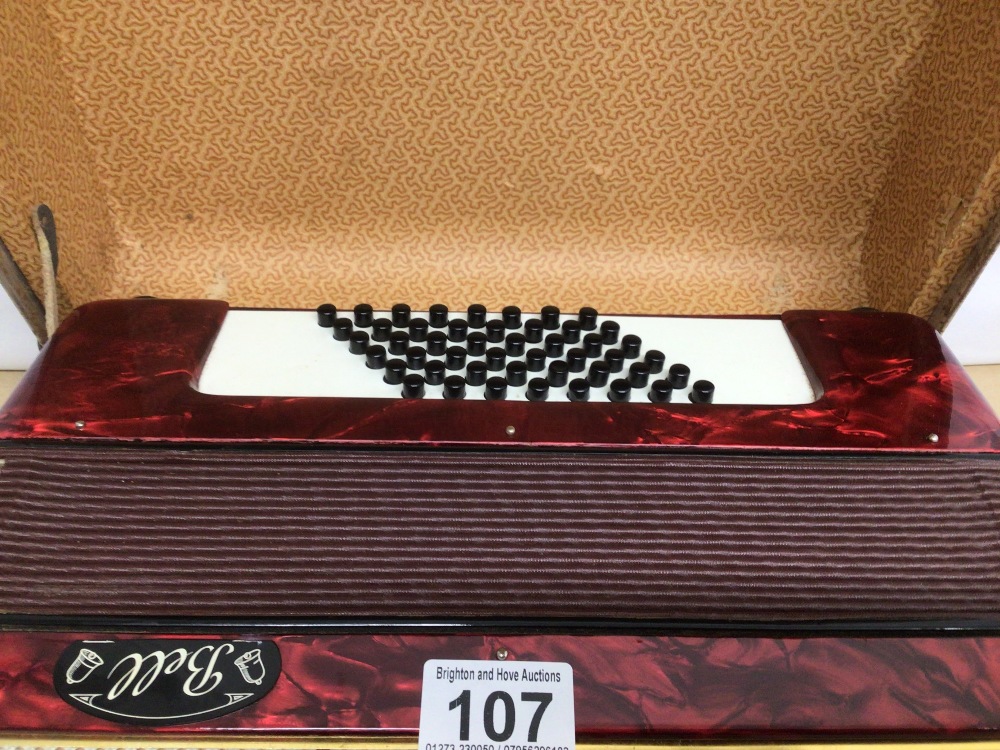 A CASED BELL FORTY-EIGHT BASS THREE COUPLER PIANO ACCORDION - Image 5 of 5