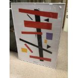 KAZIMIR MALEVIC (1879-1935 RUSSIA) VINTAGE FRAMED POSTER, (SUPREMATISM) NO 50, 99 X 71CM