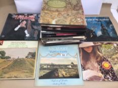 A VINTAGE COLLECTION OF VINYL RECORDS, INCLUDES MOZART, BACH, WAGNER AND MORE