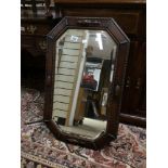 A VINTAGE BEVELLED EDGE WALL MIRROR IN RECTANGULAR FORM APPROX 51 X 82CM