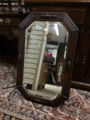 A VINTAGE BEVELLED EDGE WALL MIRROR IN RECTANGULAR FORM APPROX 51 X 82CM