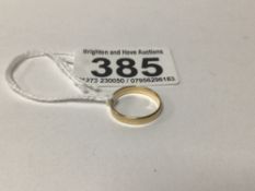 A YELLOW METAL LADIES' WEDDING RING, ENGRAVED 'ROBERT' INSIDE TOTAL WEIGHT IS APPROX 1.42G