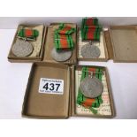 FOUR BOXED WW2 CAMPAIGN MEDALS