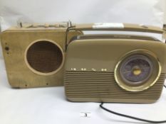 ONE VINTAGE EVER READY SKY QUEEN PORTABLE RADIO SERIAL NO Q799767 WITH A BUSH REPRODUCTION VINTAGE