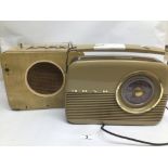 ONE VINTAGE EVER READY SKY QUEEN PORTABLE RADIO SERIAL NO Q799767 WITH A BUSH REPRODUCTION VINTAGE