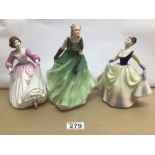 THREE ROYAL DOULTON FIGURINES ASHLEY HN3420, LISA HN2394 AND VANESSA HN3198