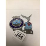 TWO RAF ENAMEL CAR BADGES