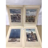 FOUR VARIOUS BRUCE BARNSFATHER OLD MILITARY COLOURED PRINTS, 38 X 25CM