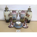MIXED CHINA ITEMS INCLUDES NORITAKE CANDLESTICKS AND MORE
