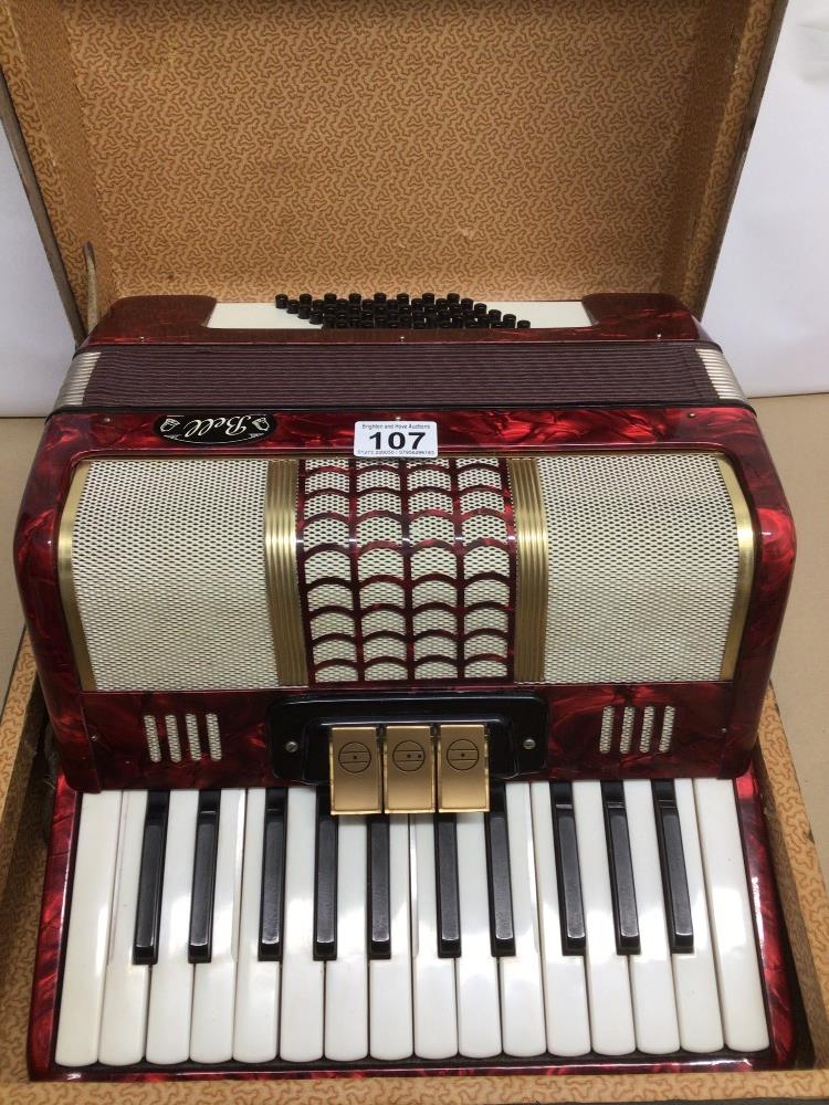 A CASED BELL FORTY-EIGHT BASS THREE COUPLER PIANO ACCORDION - Image 2 of 5