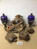 MIXED ORIENTAL ITEMS, SOAPSTONE AND MORE