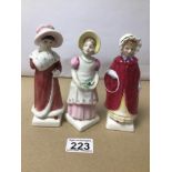 THREE ROYAL DOULTON FIGURINES GEORGINA (HN2377, EMMA (2834) AND SOPHIE (2833), 16CM