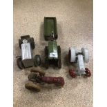 MIXED EARLY TIN PLATE AND METAL TRACTORS, LOUIS MARKS, FORDSON, AND MORE