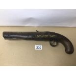 AN EARLY FLINTLOCK PISTOL A/F