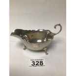 AN HM SILVER SAUCEBOAT ON CLAW FEET, ADIE BROS, BIRMINGHAM 1939 78g