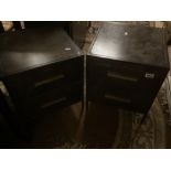 SOME INDUSTRIAL METAL TWO DRAWER BEDSIDE CHESTS