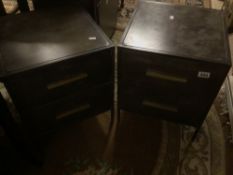 SOME INDUSTRIAL METAL TWO DRAWER BEDSIDE CHESTS