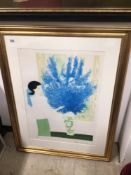 A FRAMED AND GLAZED SIGNED ANDRE BRASILIER FRENCH ARTIST COLOUR LITHOGRAPH LIMITED EDITION 91/300,