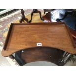 A VINTAGE MAHOGANY BOOK STAND/TRAY