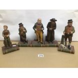 FIVE AYNSLEY DICKENS SERIES CHARACTERS OLIVER TWIST, MICAWBER, FAGIN, ARTFUL DODGER AND BILL SKYES
