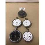 FIVE VINTAGE POCKET WATCHES ELGIN AND WEST END WATCH CO AND MORE