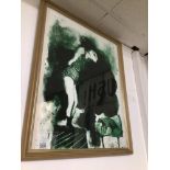 A FRAMED AND GLAZED SIGNED PROOF LITHOGRAPH BY ANNA MARIA PACHELCO, 67 X 82CM